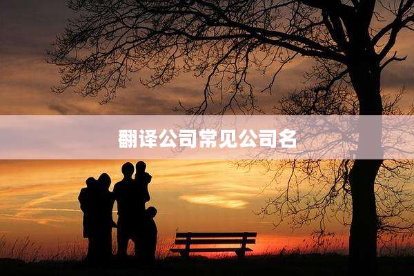 翻译公司常见公司名