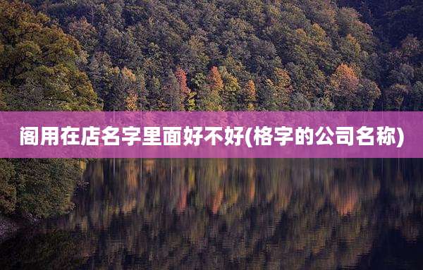阁用在店名字里面好不好(格字的公司名称)