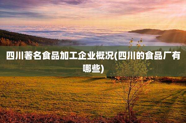 四川著名食品加工企业概况(四川的食品厂有哪些)