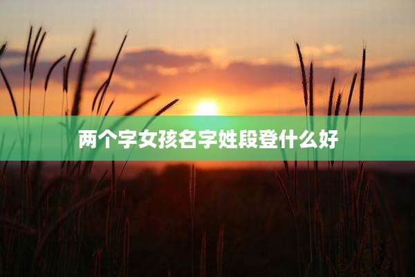 两个字女孩名字姓段登什么好