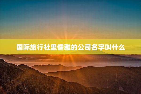 国际旅行社里儒雅的公司名字叫什么