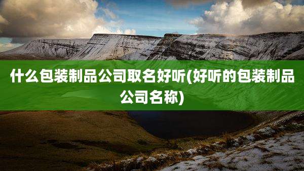 什么包装制品公司取名好听(好听的包装制品公司名称)