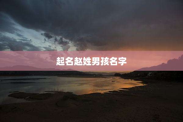 起名赵姓男孩名字