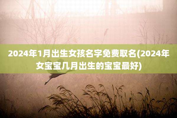 2024年1月出生女孩名字免费取名(2024年女宝宝几月出生的宝宝最好)