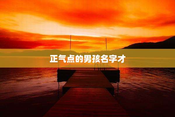 正气点的男孩名字才