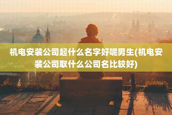 机电安装公司起什么名字好呢男生(机电安装公司取什么公司名比较好)