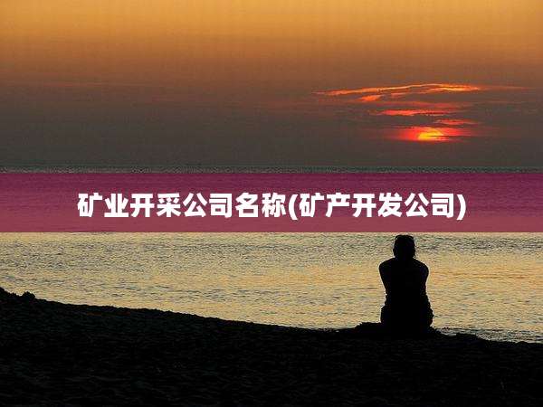 矿业开采公司名称(矿产开发公司)