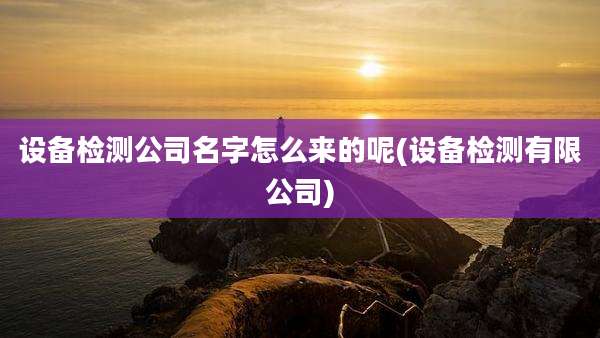 设备检测公司名字怎么来的呢(设备检测有限公司)