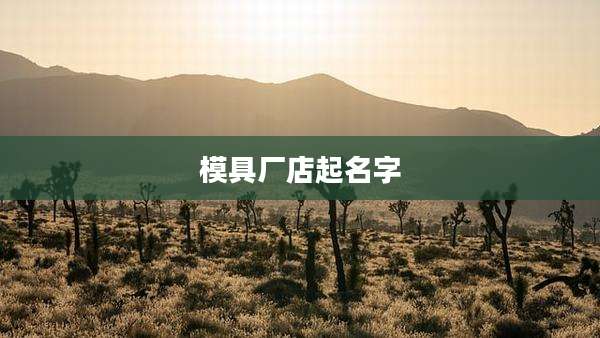 模具厂店起名字