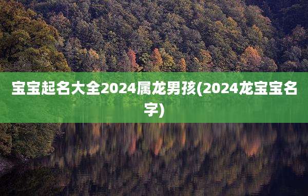 宝宝起名大全2024属龙男孩(2024龙宝宝名字)