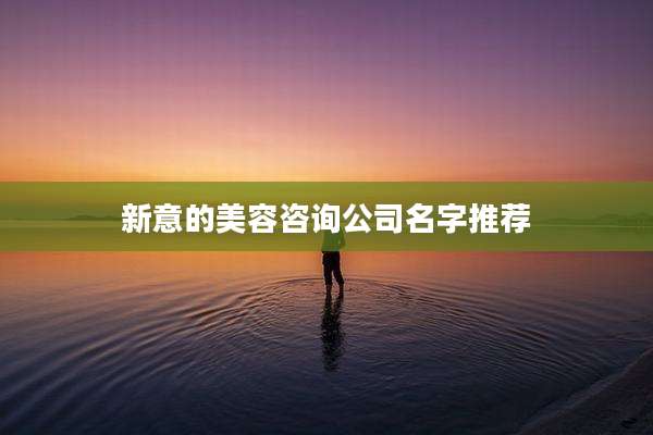 新意的美容咨询公司名字推荐