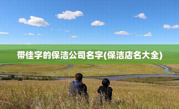 带佳字的保洁公司名字(保洁店名大全)