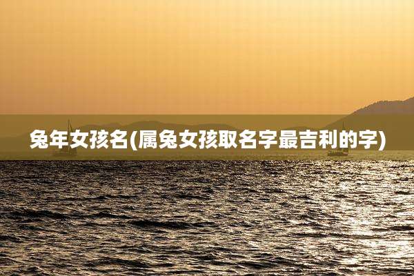 兔年女孩名(属兔女孩取名字最吉利的字)