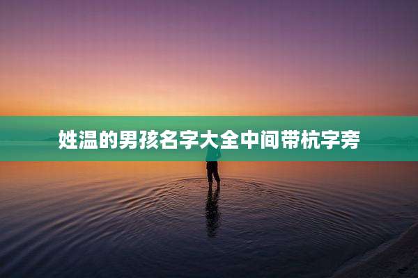 姓温的男孩名字大全中间带杭字旁