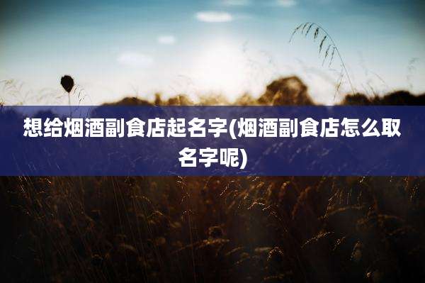 想给烟酒副食店起名字(烟酒副食店怎么取名字呢)