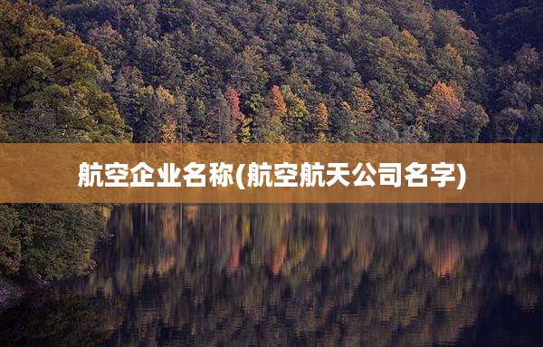 航空企业名称(航空航天公司名字)