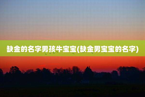 缺金的名字男孩牛宝宝(缺金男宝宝的名字)