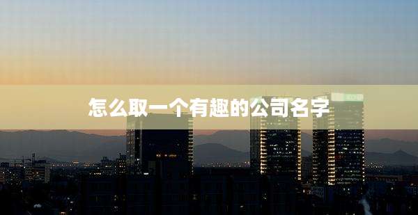 怎么取一个有趣的公司名字