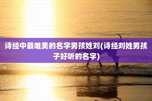 诗经中最唯美的名字男孩姓刘(诗经刘姓男孩子好听的名字)