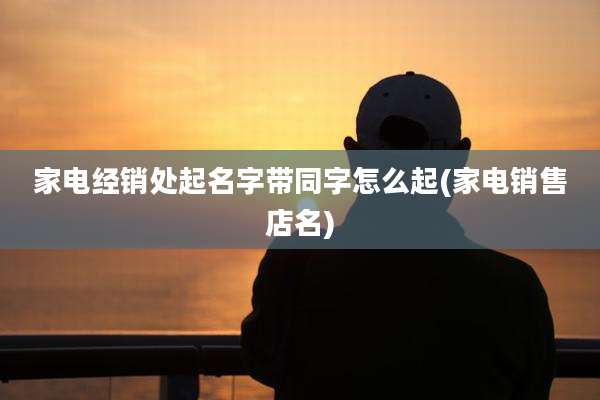 家电经销处起名字带同字怎么起(家电销售店名)