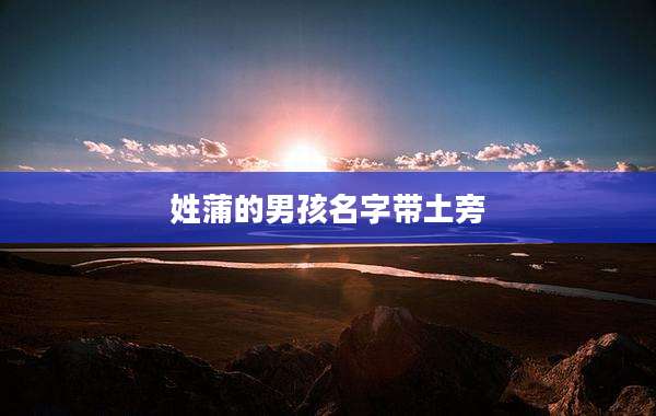 姓蒲的男孩名字带土旁