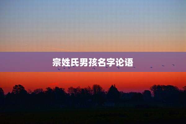 宗姓氏男孩名字论语