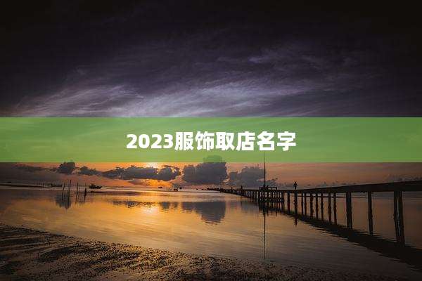 2023服饰取店名字