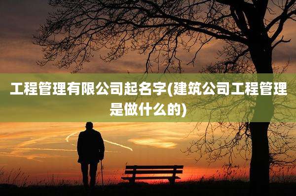 工程管理有限公司起名字(建筑公司工程管理是做什么的)