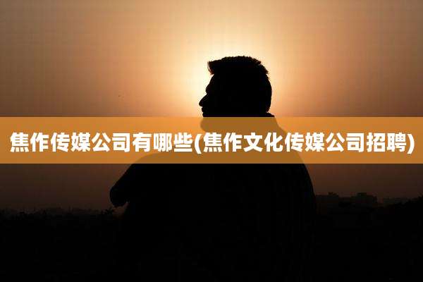焦作传媒公司有哪些(焦作文化传媒公司招聘)