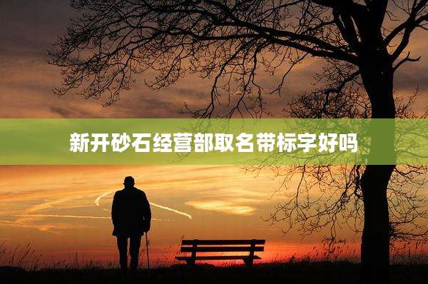新开砂石经营部取名带标字好吗