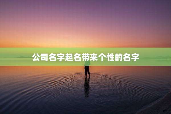 公司名字起名带来个性的名字