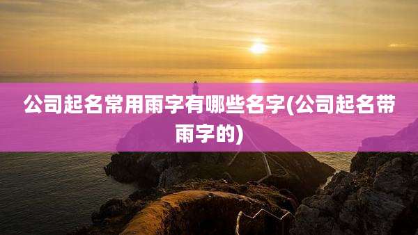 公司起名常用雨字有哪些名字(公司起名带雨字的)