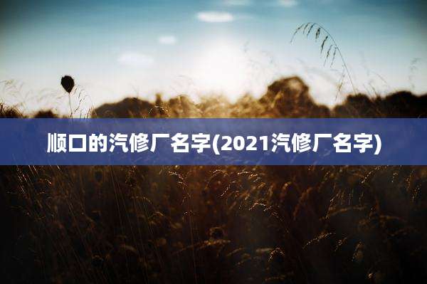 顺口的汽修厂名字(2021汽修厂名字)