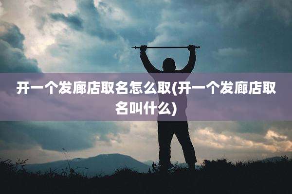 开一个发廊店取名怎么取(开一个发廊店取名叫什么)