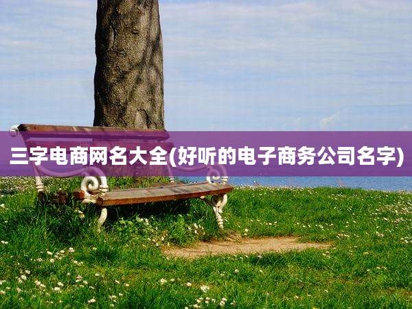 三字电商网名大全(好听的电子商务公司名字)