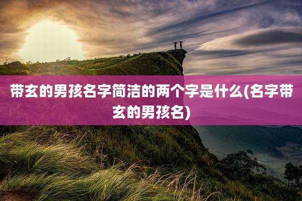 带玄的男孩名字简洁的两个字是什么(名字带玄的男孩名)