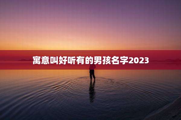 寓意叫好听有的男孩名字2023