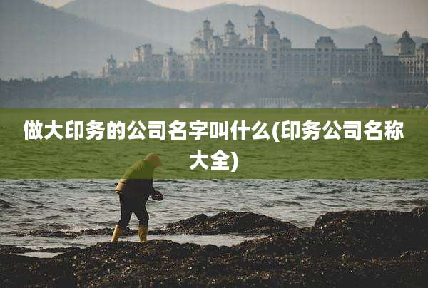 做大印务的公司名字叫什么(印务公司名称大全)