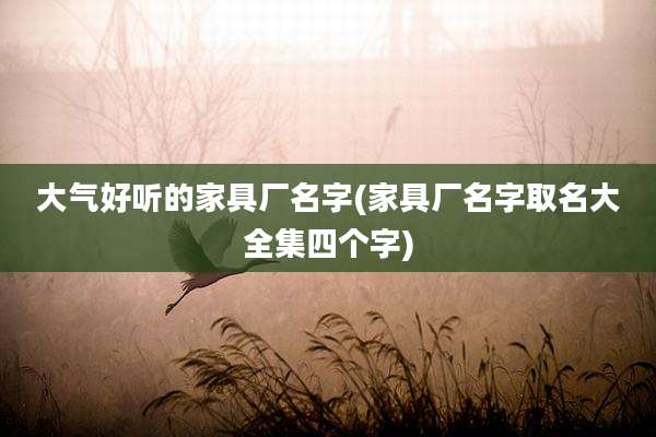 大气好听的家具厂名字(家具厂名字取名大全集四个字)