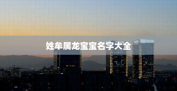 姓牟属龙宝宝名字大全
