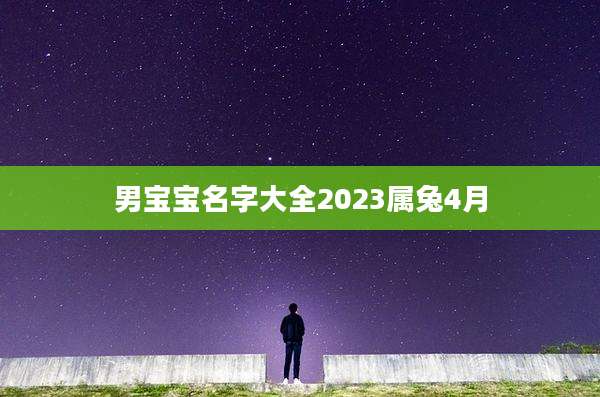 男宝宝名字大全2023属兔4月