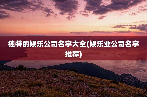 独特的娱乐公司名字大全(娱乐业公司名字推荐)
