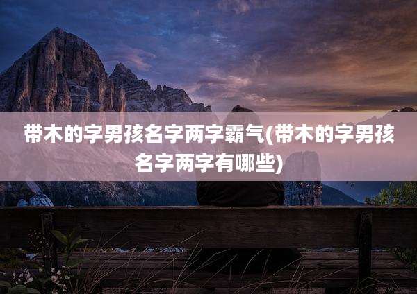带木的字男孩名字两字霸气(带木的字男孩名字两字有哪些)