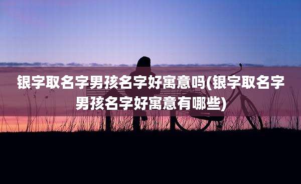 银字取名字男孩名字好寓意吗(银字取名字男孩名字好寓意有哪些)