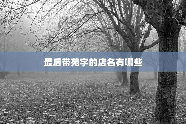 最后带苑字的店名有哪些