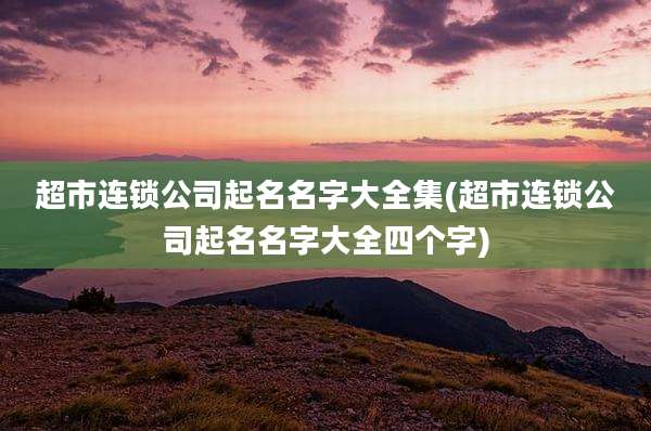 超市连锁公司起名名字大全集(超市连锁公司起名名字大全四个字)