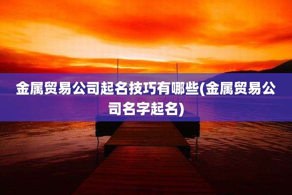 金属贸易公司起名技巧有哪些(金属贸易公司名字起名)