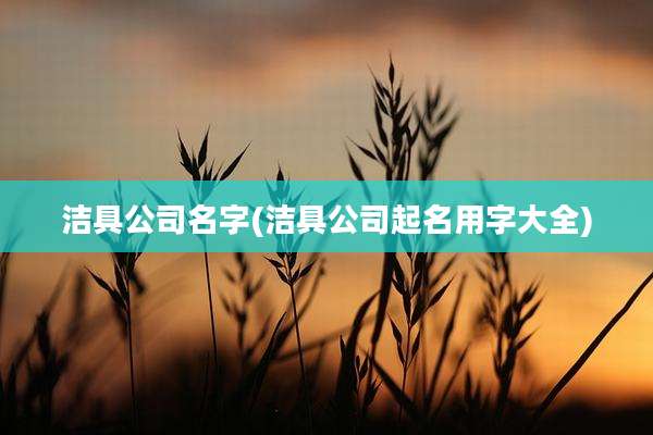 洁具公司名字(洁具公司起名用字大全)