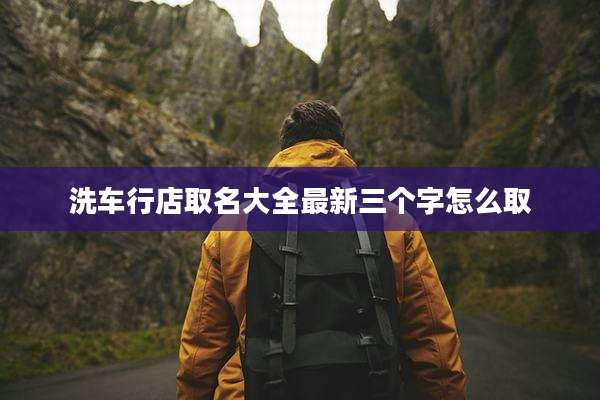 洗车行店取名大全最新三个字怎么取