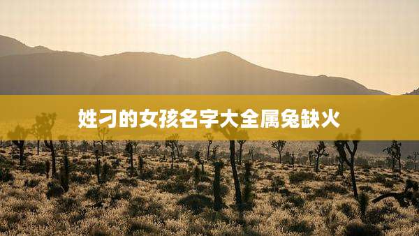 姓刁的女孩名字大全属兔缺火